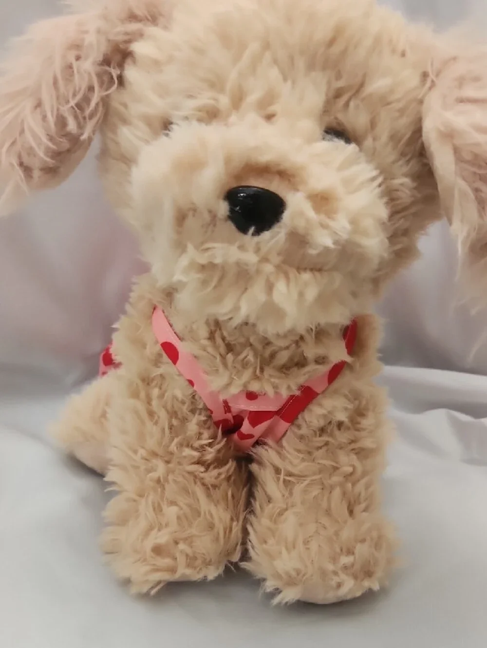 Source Unknown Pink and Red Heart Print Dog Dress with Bow